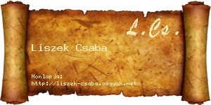 Liszek Csaba névjegykártya